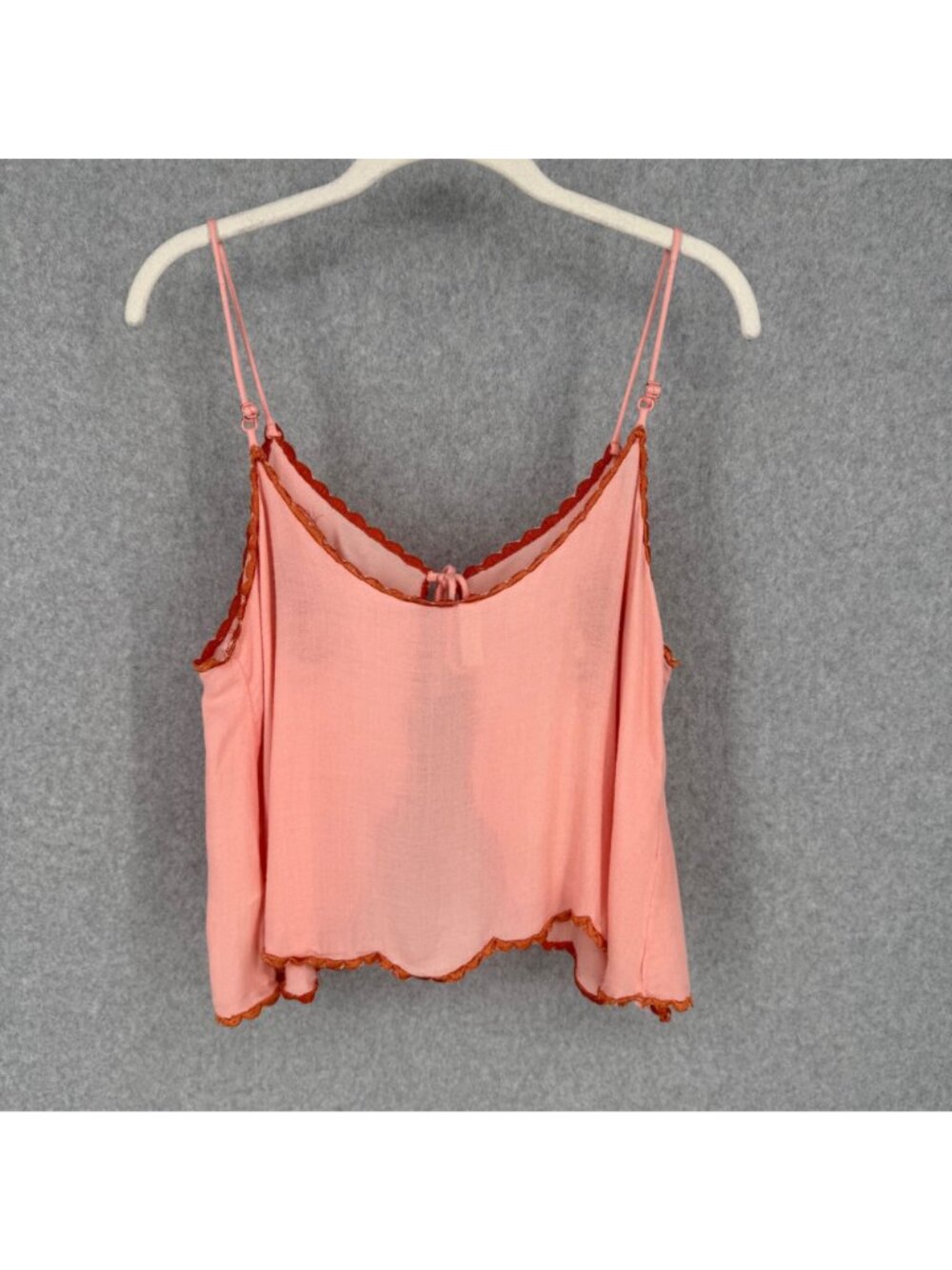 Free People Womens Love Me Two Times Tie Front Top Size M Pink Embroidered Boho - Picture 3 of 13